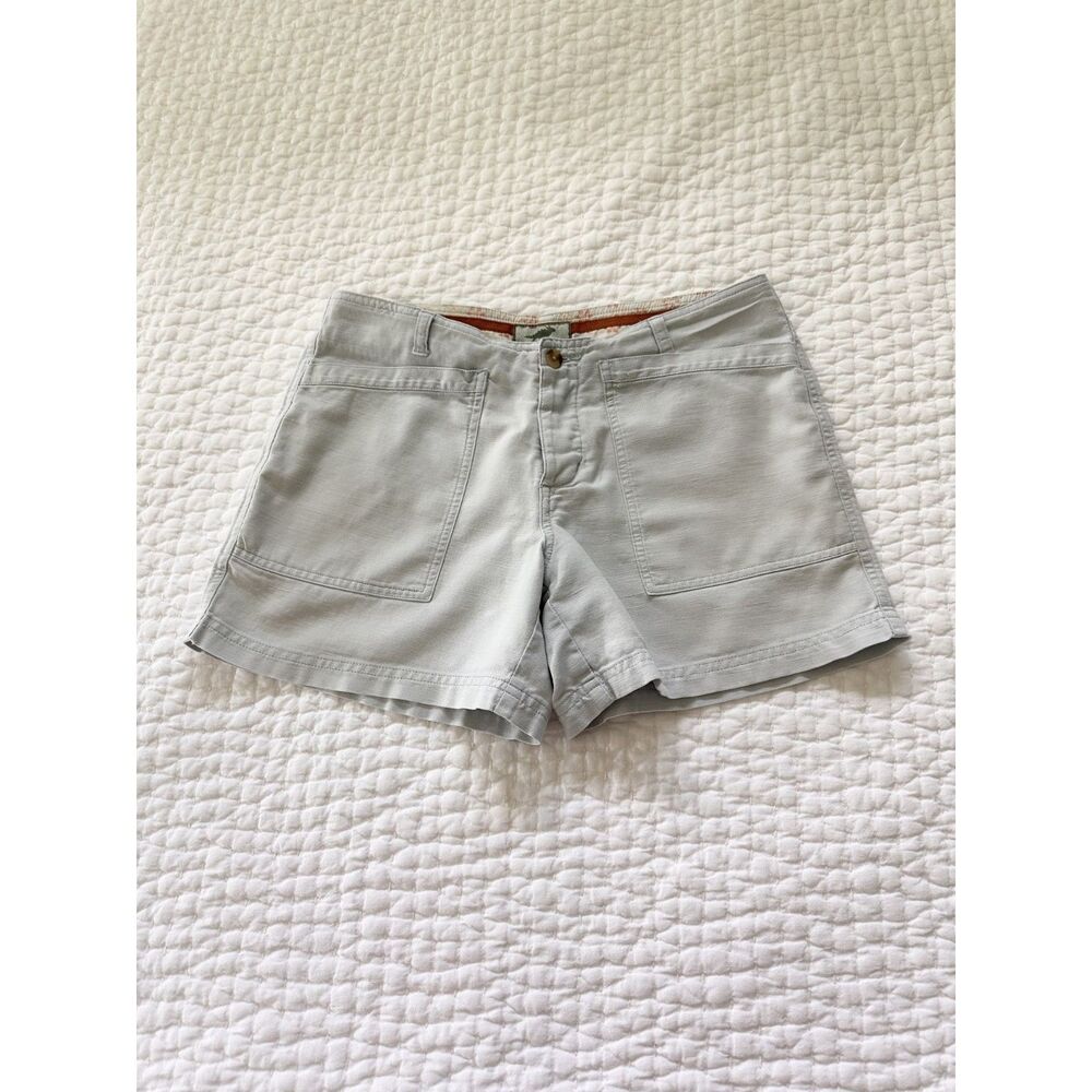 Horny Toad Linen Blend Cotton Shorts Women’s Size 4 Light Gray Utility Pockets
